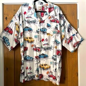 🚘 Corvette Lovers Shirt 🚘 Mens XXL ISLAND COLLECTION 100% Rayon Vacation Resort